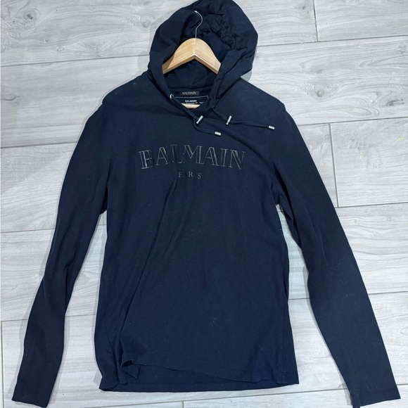 Balmain Men's Lightweight Hoodie - NAVY - Picture 5 of 6